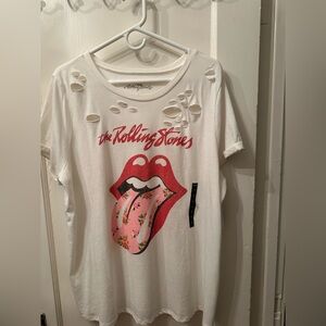 NWT Torrid The Rolling Stones Cream Logo Tee